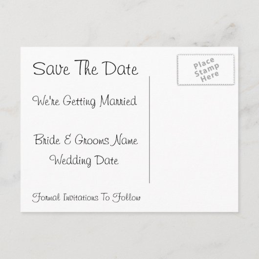 Paarse save the date Briefkaart (Achterkant)