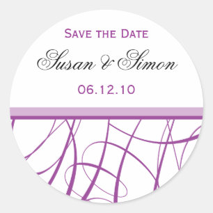 Paarse Save the Date Sticker