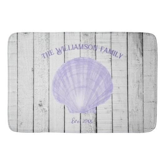 Paarse  Scallop Shell Bath Mat (Voorkant)