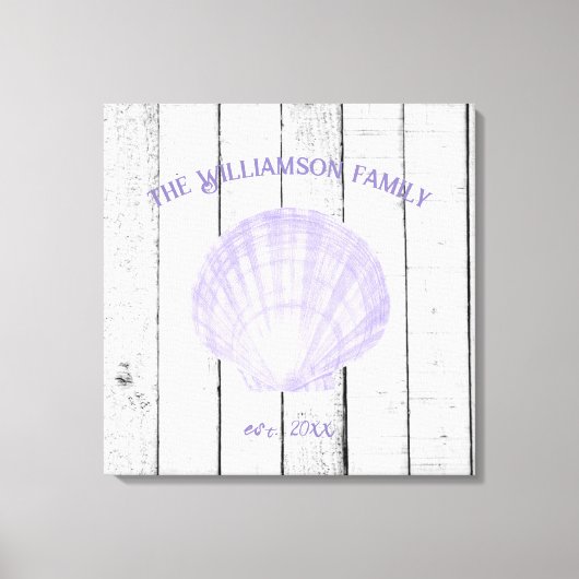 Paarse  Scallop Shell Canvas Print (Voorkant)
