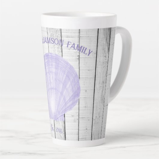 Paarse Scallop Shell Latte Mok (Rechterhoek)