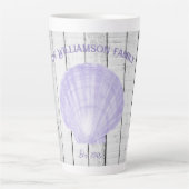 Paarse Scallop Shell Latte Mok (Voorkant)