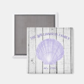 Paarse  Scallop Shell Magnet Magneet (Voorkant / Achterkant)