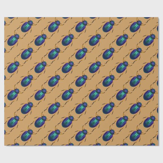 Paarse Scarab Beetles Cadeaupapier (Vlak)