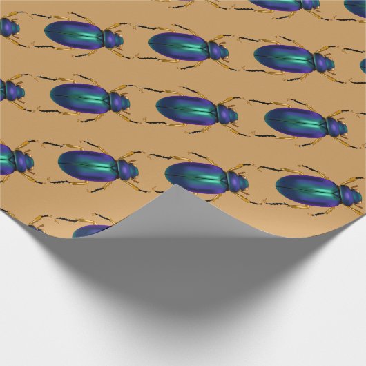 Paarse Scarab Beetles Cadeaupapier (Hoek)