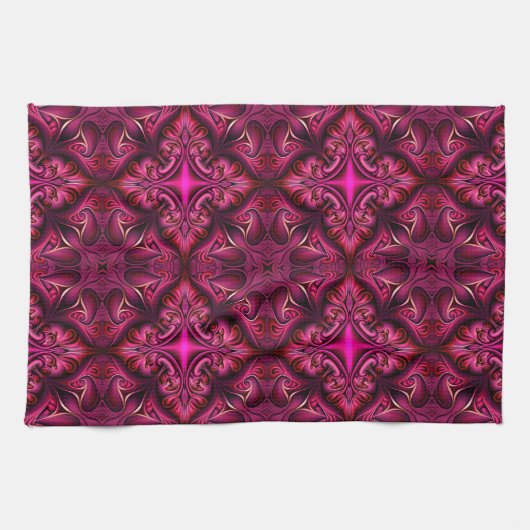 Paarse Scarlet Patterned Keuken Handdoek (Horizontaal)