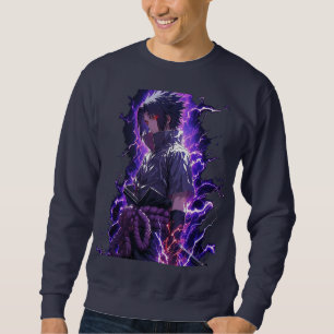 Paarse Schaduw Anime Esthetische Sweatshirt