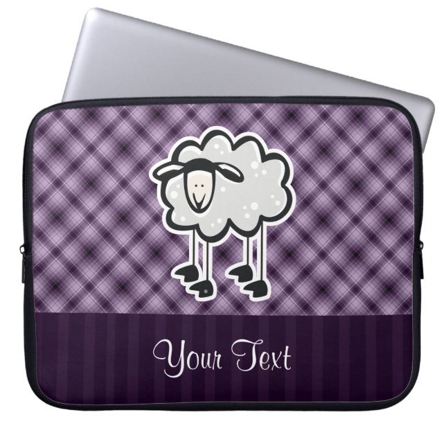 Paarse schapen laptop sleeve (Voorkant)