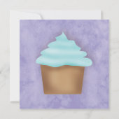 Paarse Schattigee Cupcakes Invitation Kaart (Achterkant)