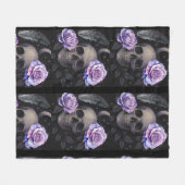 PAARSE SCHEDEL FLEECE DEKEN (Voorkant (Horizontaal))