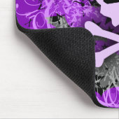 Paarse schedel Gothic MousePad Muismat (Hoek)