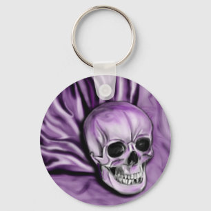 paarse schedel sleutelhanger
