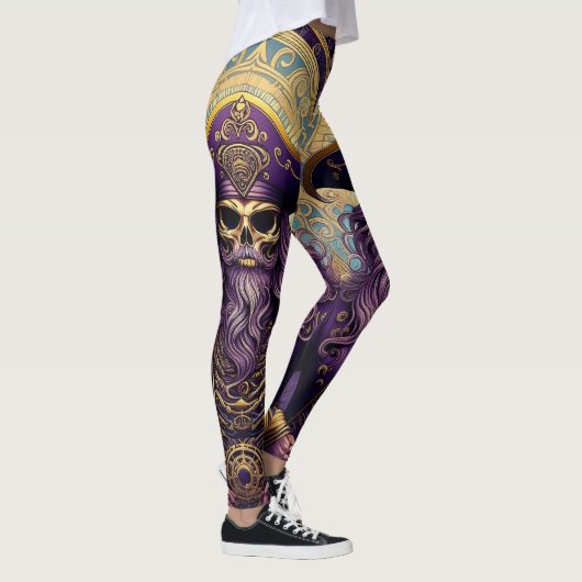 Paarse-schedelpiraat Leggings (Rechts)
