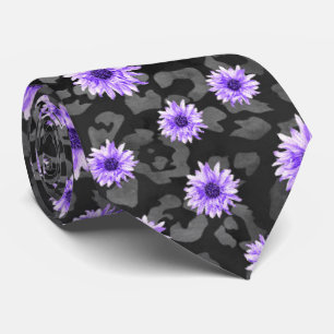 Paarse Schedels en Zonnebloem Serie Design 11 Stropdas