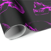 Paarse schedelschetspatroon cadeaupapier (Rol Hoek)
