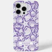 Paarse schelpen gepersonaliseerde Case-Mate iPhone Case (Achterkant)