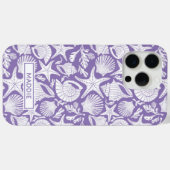 Paarse schelpen gepersonaliseerde Case-Mate iPhone Case (Achterkant (horizontaal))