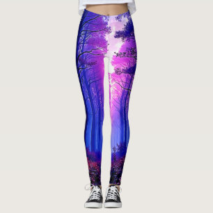 Paarse Schemerbossen: Surrealistische Kunst Leggings