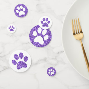 Paarse schilderafdrukken Puppy Kat Glitter Animal Confetti