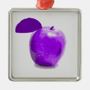 Paarse schilderkunst met Apple-Ornamenten Metalen Ornament