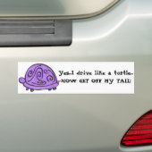 Paarse schildpad bumpersticker (Op auto)