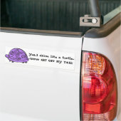 Paarse schildpad bumpersticker (Op Truck)