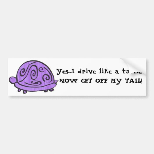 Paarse schildpad bumpersticker (Voorkant)