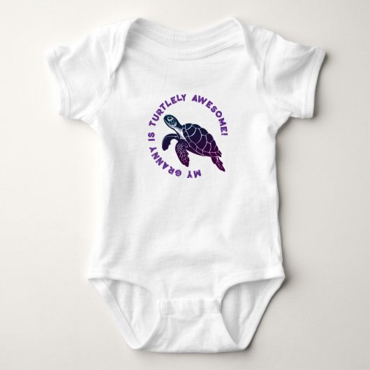 Paarse schildpad GRANNY Romper (Voorkant)