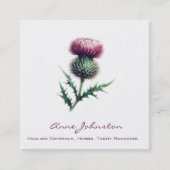 Paarse Schotse Thistle Square Visitekaartje (Voorkant)