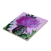 Paarse Schotse tuin Thistle Tegeltje (Zijkant)