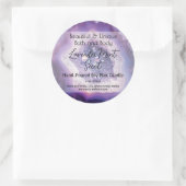 Paarse Schrift Fles Kaars Pot Productlabel Ronde Sticker (Tas)