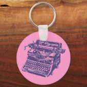 Paarse schrijfmachine Sleutelhanger (Voorkant)