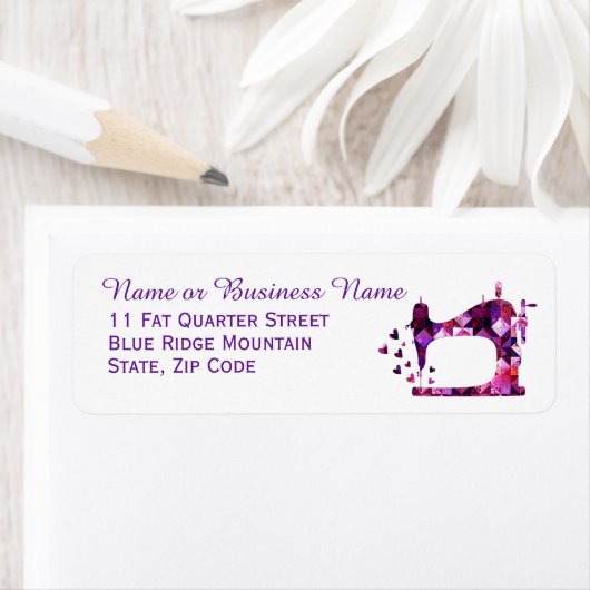 Paarse schrootnaaimachine voor patchwork etiket (Insitu)