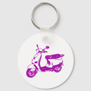 Paarse scooter sleutelhanger