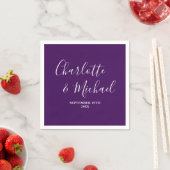 Paarse Script minimalistische bruiloft Servet (Insitu)