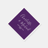 Paarse Script minimalistische bruiloft Servet (Hoek)