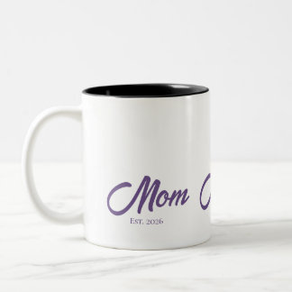 Paarse Script Moeder Opgericht Tweekleurige Koffiemok