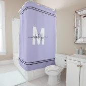 Paarse Script Monogram Naam Douchegordijn (In situ)