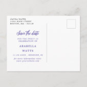 Paarse Script Sweet 16 Foto Opslaan datum Aankondigingskaart (Achterkant)