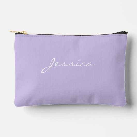 Paarse scriptnaam Minimal Modern Travel Cosmetic Etui (Voorkant)