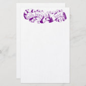 Paarse scrol 1 Corinthians 13 bruiloft Briefpapier (Voorkant / Achterkant)