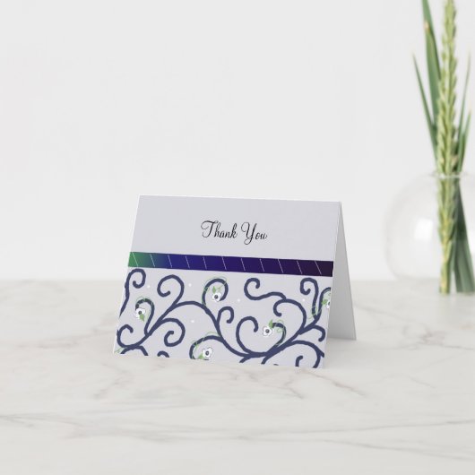 Paarse Scroll Dank u Bedankkaart (Voorkant)