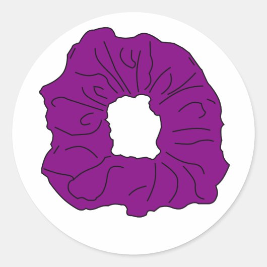 paarse scrunchie ronde sticker (Voorkant)