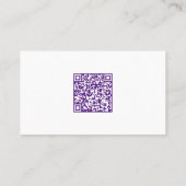 Paarse Security Professional Custom Photo QR Code Visitekaartje (Achterkant)