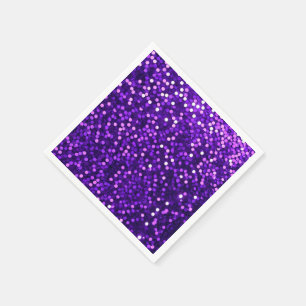 Paarse Sequin Look Papier servet