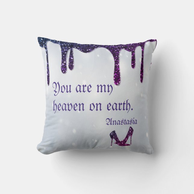 Paarse Sequins Kussen (Voorkant)