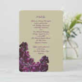 Paarse Sering en Jute Huwelijksgeloften Uitnodigin Kaart (Staand voorkant)