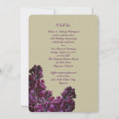 Paarse Sering en Jute Huwelijksgeloften Uitnodigin Kaart (Voorkant)