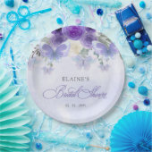 Paarse Sering Levenslang Vlinders Bruidsfeest Papieren Bordje (Feest)