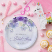 Paarse Sering Levenslange Vlinders Bruidsdiner Papieren Bordje (Feest)